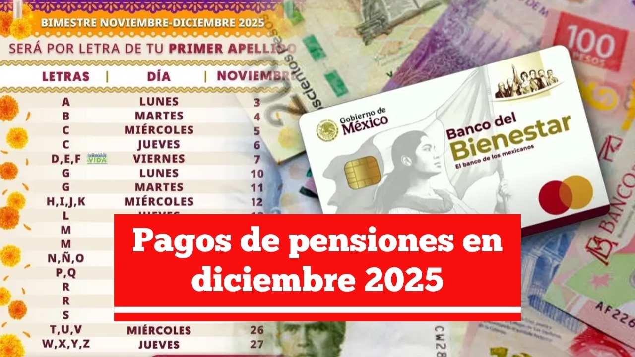 Pagos de pensiones en diciembre 2025: revisa tu banco y el calendario oficial